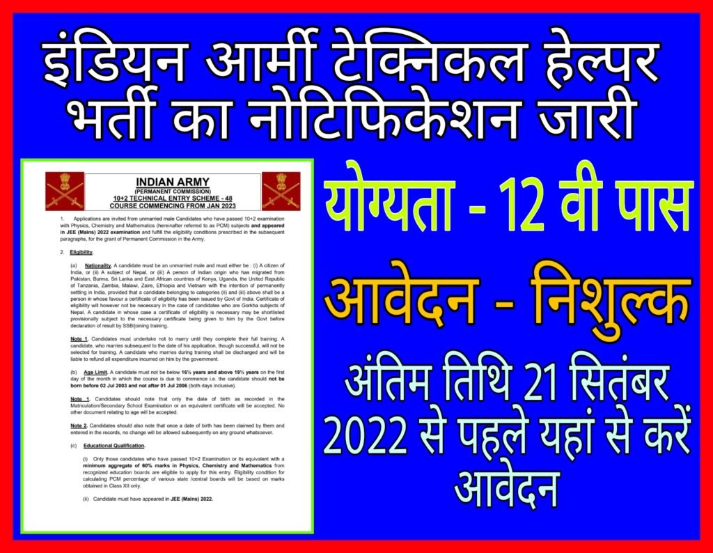 Indian Army Tes Recruitment 2022