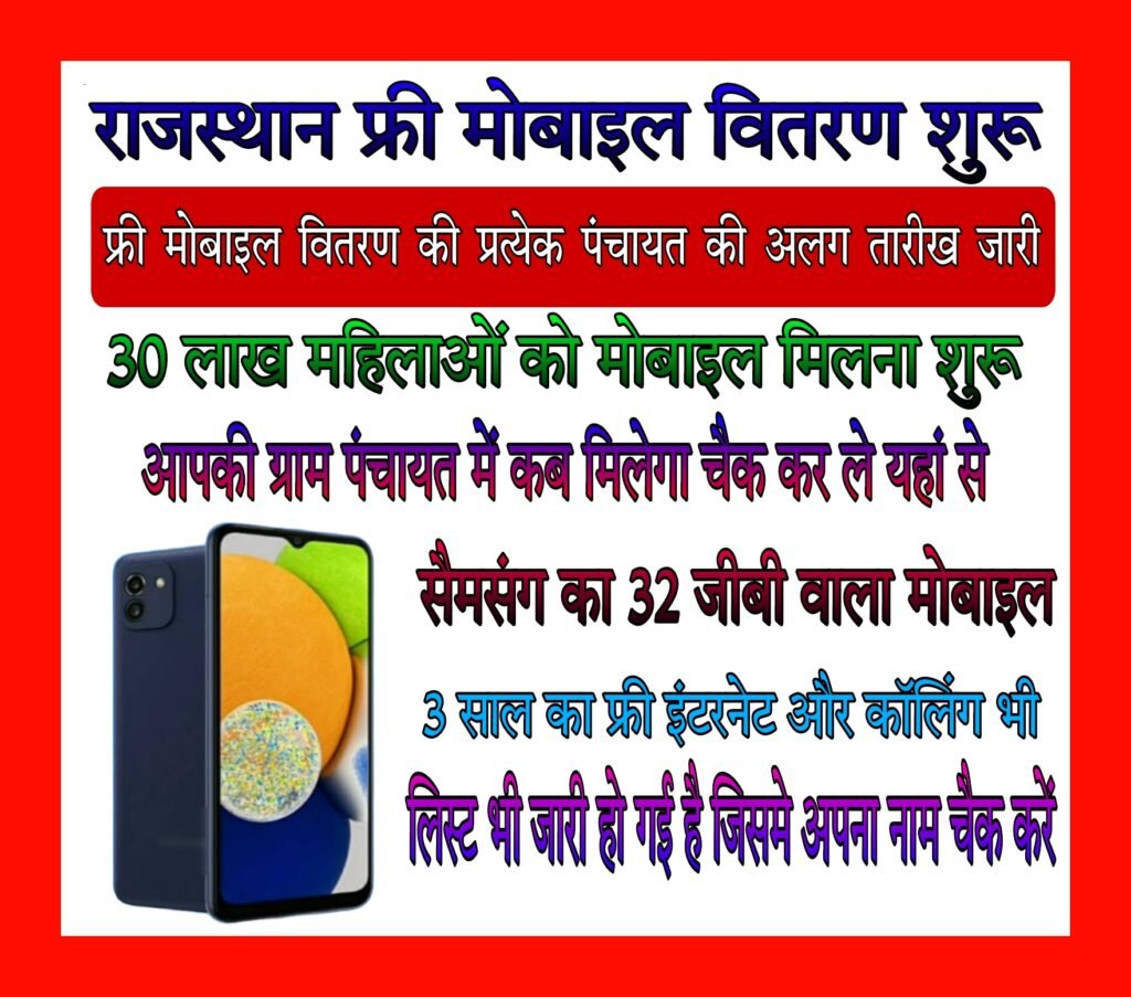 Rajasthan Free Mobile Yojana 2022 New List 